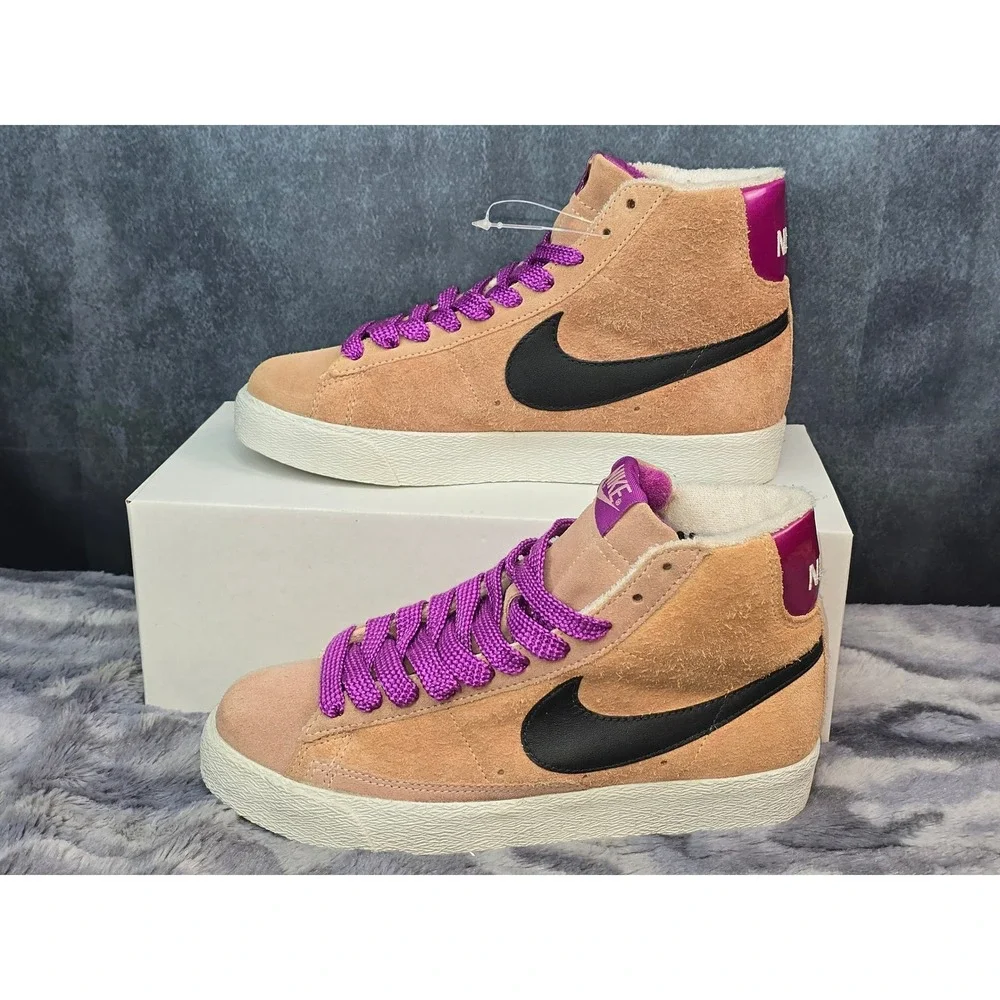 NWOT Nike Blazer‎ Mid 73 Miss Piggy Storm Pink Magenta Suede Sneakers Womens 6.5